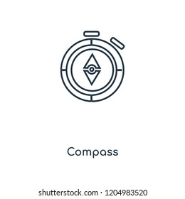 Compass concept line icon. Linear Compass concept outline symbol design. This simple element illustration can be used for web and mobile UI/UX.