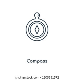 Compass concept line icon. Linear Compass concept outline symbol design. This simple element illustration can be used for web and mobile UI/UX.