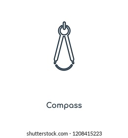 Compass concept line icon. Linear Compass concept outline symbol design. This simple element illustration can be used for web and mobile UI/UX.