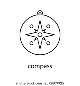 compass concept line icon. Simple element illustration. compass concept outline symbol design.