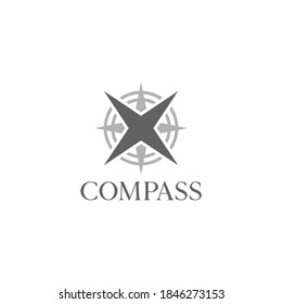 Compass Concept Logo Design Template. compass navigation symbol isolated on white background in eps 10