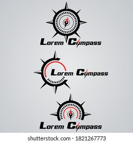compass  concept logo set design vector