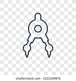 Compass concept vector linear icon isolated on transparent background, Compass concept transparency concept in outline style
