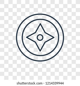 Compass concept vector linear icon isolated on transparent background, Compass concept transparency concept in outline style