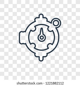 Compass concept vector linear icon isolated on transparent background, Compass concept transparency concept in outline style