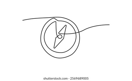 compass continuous one line drawing art