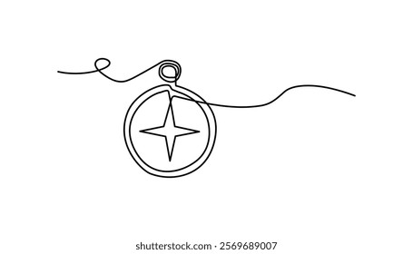 compass continuous one line drawing art
