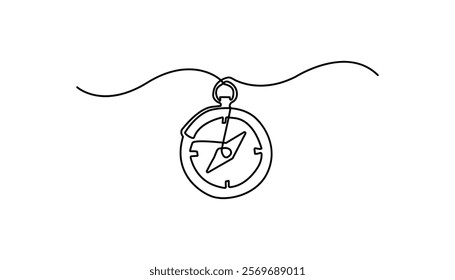 compass continuous one line drawing art