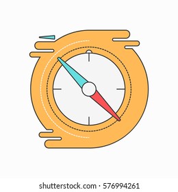 Compass creative symbol concept. Flat thin line sign for web design. Navigation pointer symbol. Vector illustration