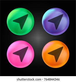 Compass crystal ball design icon in green - blue - pink and orange.