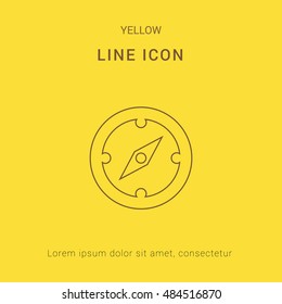 Compass Cute yellow thin line icon / logo Design