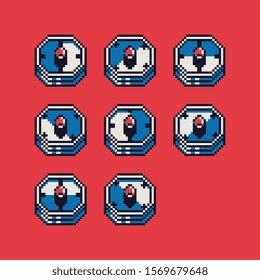 Compass cycle pixel art icons set. Map navigator application. Design for websites, web design, mobile app, logo and sticker. 8-bit. Video game sprite. Isolated vector illustration.