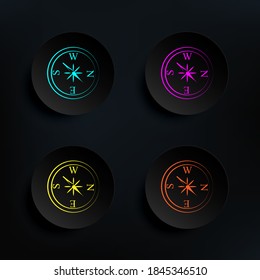 Compass dark badge color set icon. Simple thin line, outline vector of travel icons for ui and ux, website or mobile application