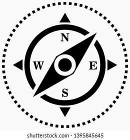 Compass dark icon vector. Commercial line vector icon for websites and mobile minimalistic flat design.
