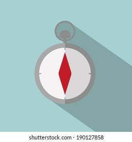 Compass design over blue background, vector illustration