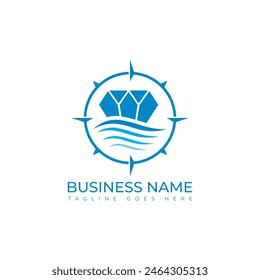 Imagen de Vector de diseño de icono de logotipo de diamante de brújula. Diseño de iconos de logotipo de brújula de diamante