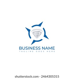 Imagen de Vector de diseño de icono de logotipo de diamante de brújula. Diseño de iconos de logotipo de brújula de diamante