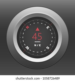 Compass digital HUD navigate illustration design