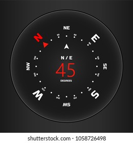 Compass digital HUD navigate illustration design