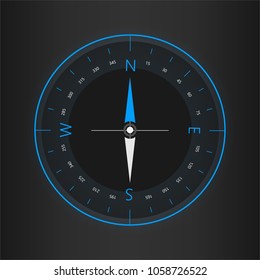 Compass Digital HUD Navigate Illustration Design