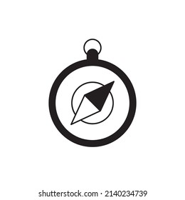Icono de dirección de brújula en glifo plano negro, estilo relleno aislado en fondo blanco