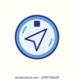 compass direction icon, isolated colored icon theme travel