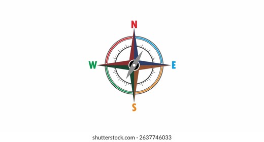 compass direction logo vector design