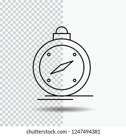 compass, direction, navigation, gps, location Line Icon on Transparent Background. Black Icon Vector Illustration