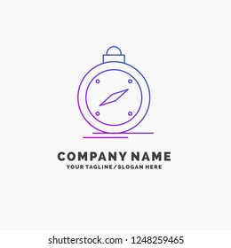 compass, direction, navigation, gps, location Purple Business Logo Template. Place for Tagline