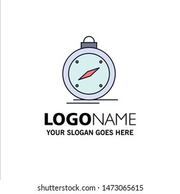 compass, direction, navigation, gps, location Flat Color Icon Vector