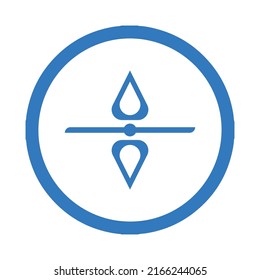 Compass direction and navigation icon