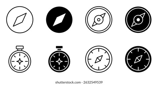compass, direction, navigation icon set