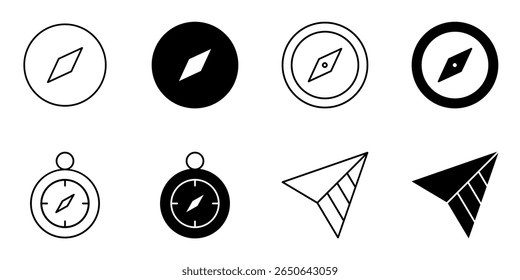 compass, direction, navigation icon set