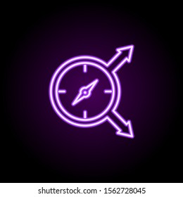 compass direction neon icon. Simple thin line, outline vector of logistics icons for ui and ux, website or mobile application