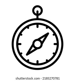 Compass, directional instrument icon in linear design