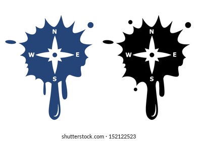 Compass directions - blue and black icon isolated