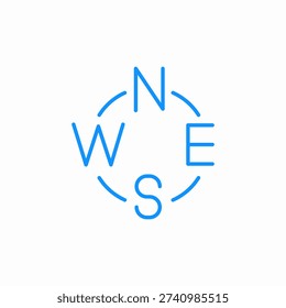 compass directions icon sign vector