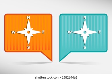 Compass directions - orange and blue pointer