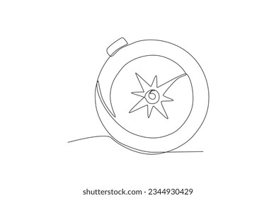 Una brújula para las direcciones de un barco. Dibujo de una línea de día de Colombia
