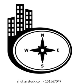 Compass directions - Vector black icon isolated