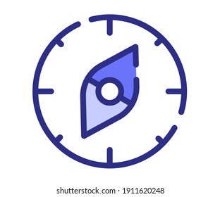 compass discovery explore single isolated icon with dashed line or dash lines style