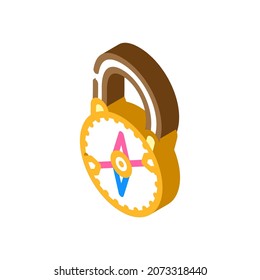 compass diver tool isometric icon vector. compass diver tool sign. isolated symbol illustration