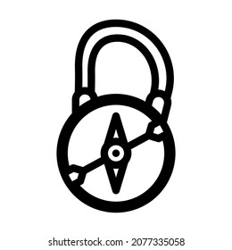 compass diver tool line icon vector. compass diver tool sign. isolated contour symbol black illustration
