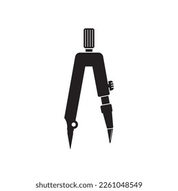 Compass divider black silhouette. Simple calipers icon.