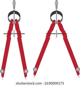 compass divider, geometric tool for drawing.
