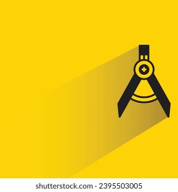icono del separador de brújula con sombra sobre fondo amarillo