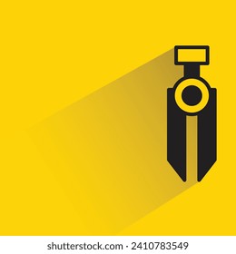 compass divider icon with shadow on yellow background