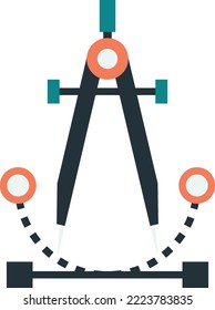 Compass divider illustration in minimal style isolated on background
