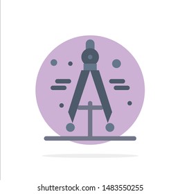 Compass, Divider, Science Abstract Circle Background Flat color Icon
