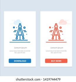 Compass, Divider, Science  Blue and Red Download and Buy Now web Widget Card Template